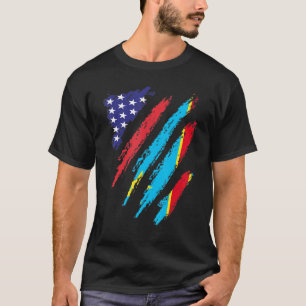 Congo-Amerikaanse vlag Patriot Heritage Mon T-shirt