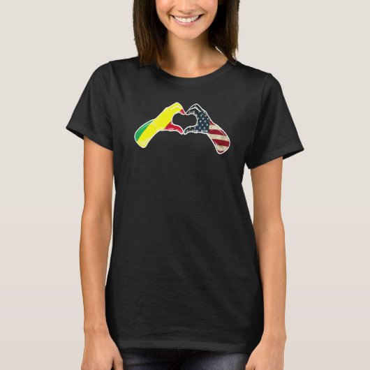Congo-Amerikaanse vlag Verenigde Staten Congolees  T-shirt (Voorkant)