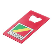 Congo-Brazzaville Creditkaart Flessenopener (Achterkant Gekanteld)