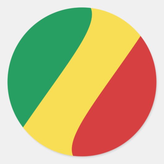 Congo-Brazzaville Fisheye Vlag Sticker (Voorkant)