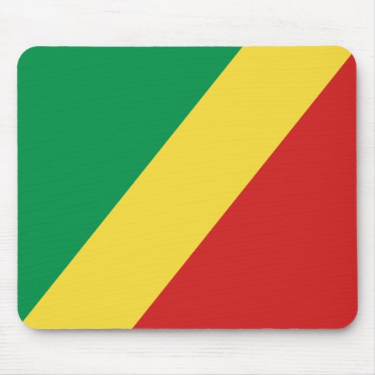 Congo-Brazzaville Flag Mousepad Muismat (Voorkant)