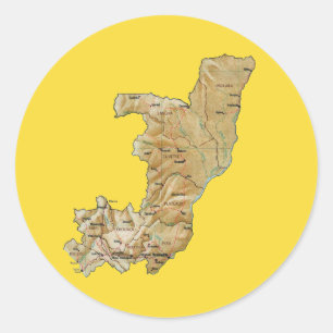 Congo-Brazzaville Kaartsticker Ronde Sticker
