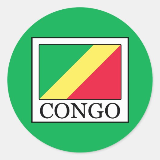 Congo-Brazzaville Ronde Sticker (Voorkant)