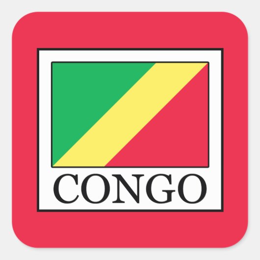 Congo-Brazzaville Vierkante Sticker (Voorkant)