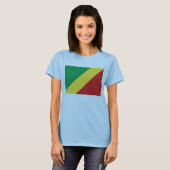 Congo-Brazzaville vlag x kaart T-Shirt (Voorkant volledig)