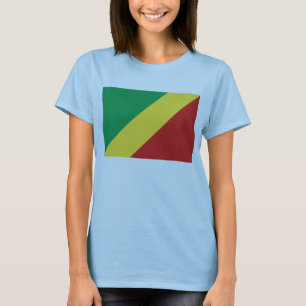 Congo-Brazzaville vlag x kaart T-Shirt