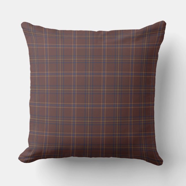 Congo Bruin en pittige mix plaid Kussen (Voorkant)