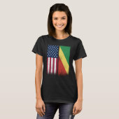 Congo Congolese American Flags Proud USA Congo T-shirt (Voorkant volledig)