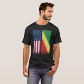 Congo Congolese American Flags Proud USA Congo T-shirt (Voorkant volledig)