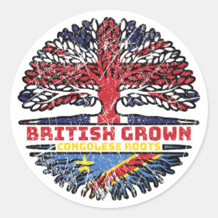 Congo Congolese UK - Britse boom Ronde Sticker
