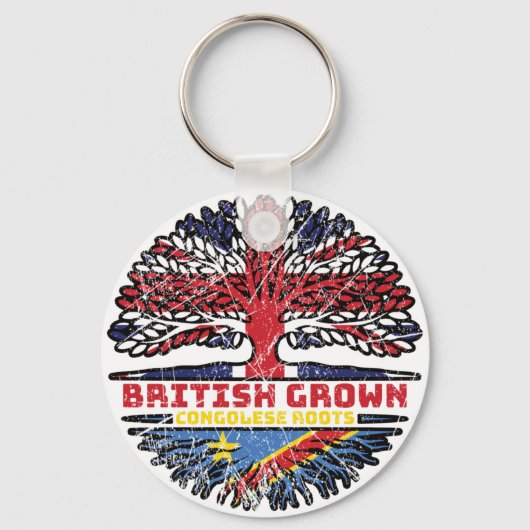 Congo Congolese UK - Britse boom Sleutelhanger (Voorkant)