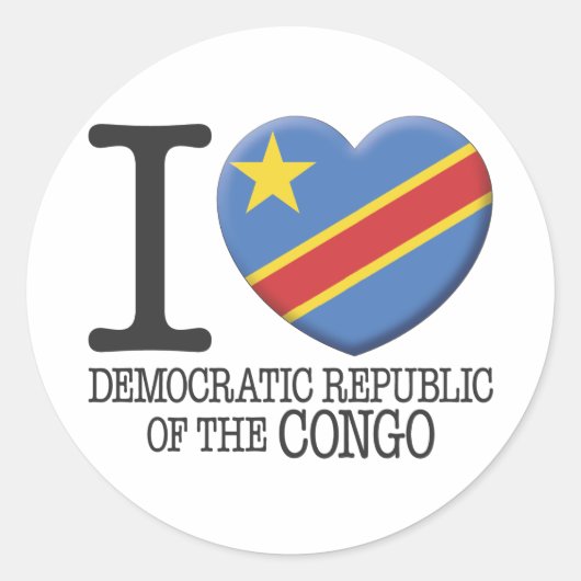 Congo, Democratische Republiek Congo Ronde Sticker (Voorkant)
