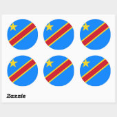 Congo - Democratische Republiek Congo vlag Ronde Sticker (Vel)