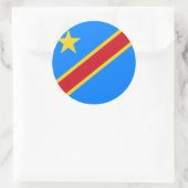 Congo - Democratische Republiek Congo vlag Ronde Sticker (Tas)