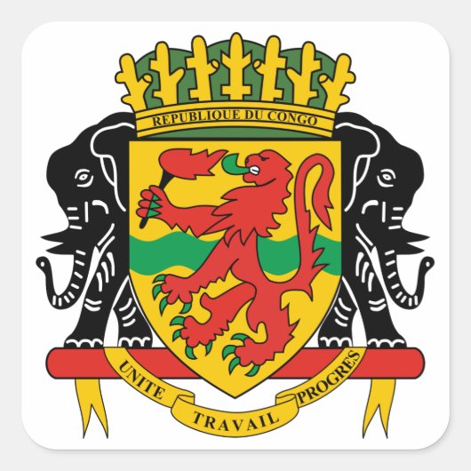 congo - embleem vierkante sticker (Voorkant)