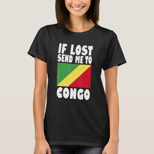 Congo Flag Design  If lost send me to Congo T-shirt (Voorkant)