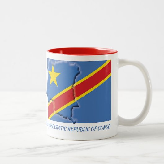 CONGO FLAG MAP Scripture Gepersonaliseerd Tweekleurige Koffiemok (Rechts)
