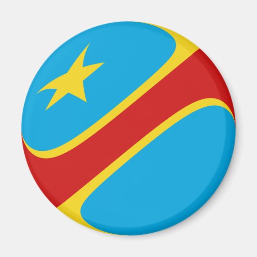 Congo-Kinshasa Fisheye Flag Magnet (Voorkant)