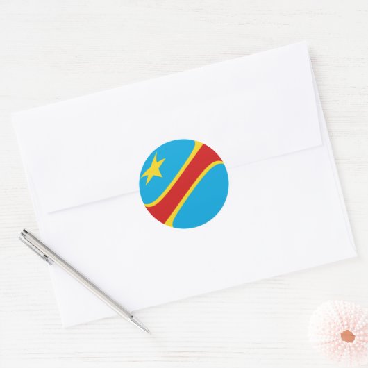 Congo-Kinshasa Fisheye Flag Sticker (Envelop)