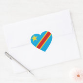 Congo-Kinshasa Flag Heart Sticker (Envelop)