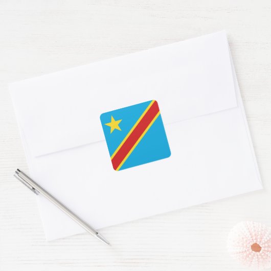 Congo-Kinshasa Flag Sticker (Envelop)