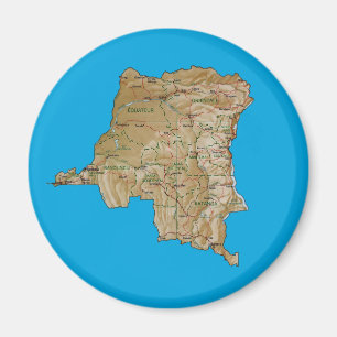 Congo-Kinshasa Kaart Magnet