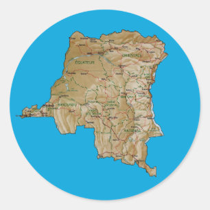 Congo-Kinshasa kaart sticker