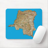 Congo-Kinshasa Map Mousepad Muismat (Met muis)