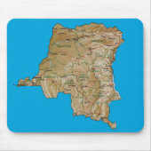 Congo-Kinshasa Map Mousepad Muismat (Voorkant)