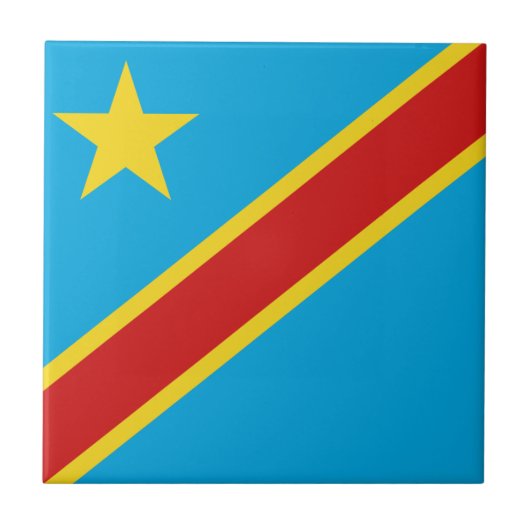Congo-Kinshasa Tegel met vlagkeramische vlag Tegeltje (Voorkant)