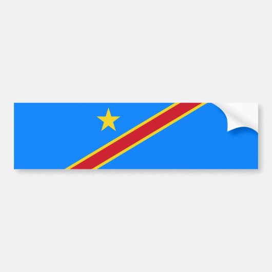 Congo Kinshasa Vlag Bumpersticker (Voorkant)
