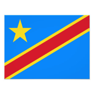 Congo Kinshasa Vlag Foto Afdruk