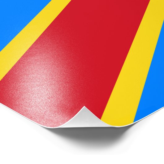 Congo Kinshasa Vlag Foto Afdruk (Hoek)