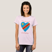 Congo-Kinshasa Vlag Hartendief T-Shirt (Voorkant volledig)