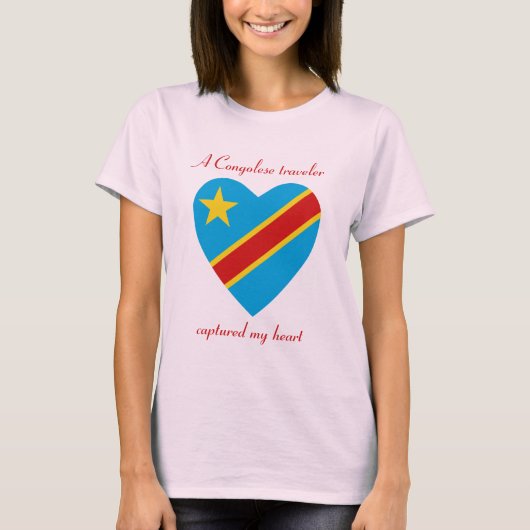Congo-Kinshasa Vlag Hartendief T-Shirt (Voorkant)