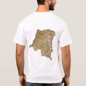 Congo-Kinshasa Vlag + Kaart + Tekst T-shirt (Achterkant)