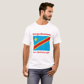 Congo-Kinshasa Vlag + Kaart + Tekst T-shirt (Voorkant volledig)