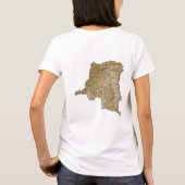 Congo-Kinshasa Vlag + Kaart + Tekst T-shirt (Achterkant)