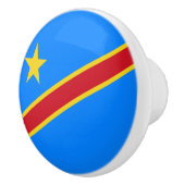 Congo Kinshasa Vlag Keramische Knop (Rechts)