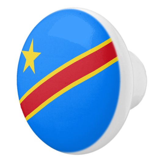 Congo Kinshasa Vlag Keramische Knop (Rechts)