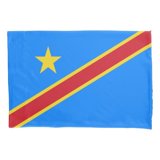 Congo Kinshasa Vlag Kussensloop (Voorkant)