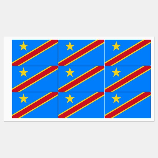 Congo Kinshasa Vlag Labels (Vel)