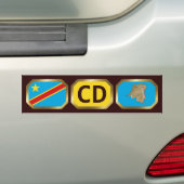 Congo-Kinshasa Vlag Landkaart Code Bumpersticker (Op auto)
