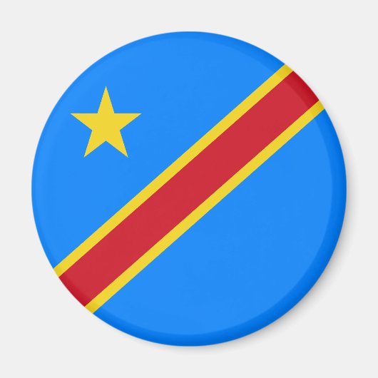 Congo Kinshasa Vlag Magneet (Voorkant)