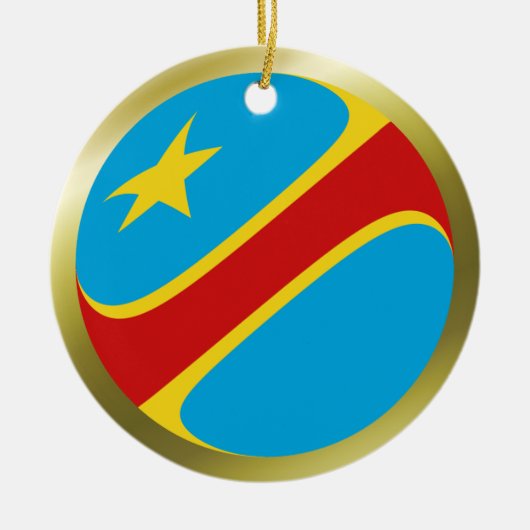 Congo-Kinshasa Vlag Ornament (Voorkant)
