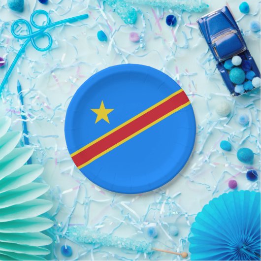 Congo Kinshasa Vlag Papieren Bordje (Feest)