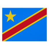 Congo Kinshasa Vlag Perfect Poster (Voorkant)