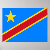 Congo Kinshasa Vlag Poster (Voorkant)