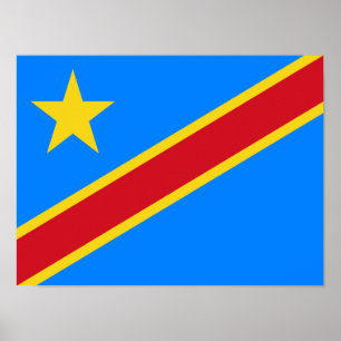 Congo Kinshasa Vlag Poster