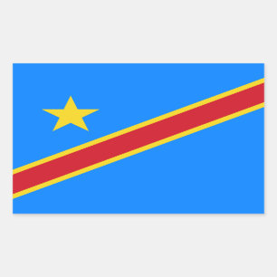 Congo Kinshasa Vlag Rechthoekige Sticker